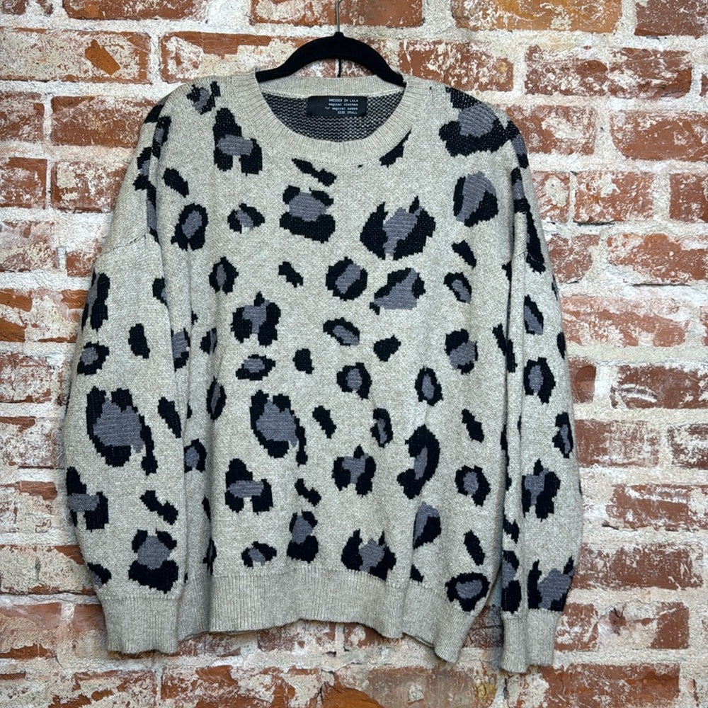 NWOT Dressed in LALA Hear Me Roar Oversized Knit Sweater